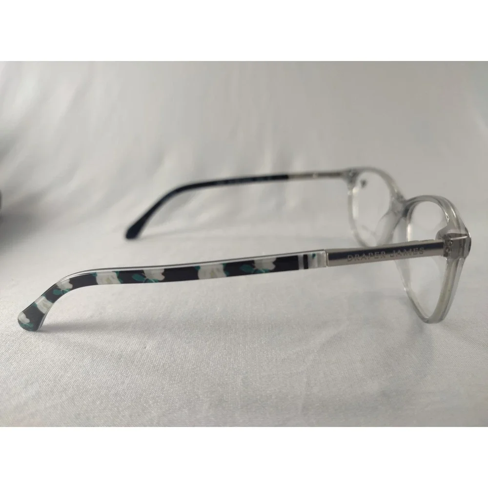 Draper James DJ5027 Grey Crystal Eyeglass Frames Women's‎ 54-16-135 NWT + Case